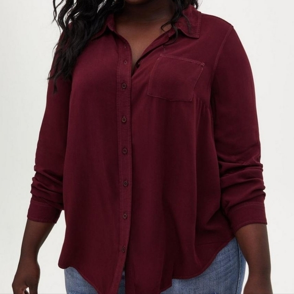 Torrid Lizzie Rayon Twill Button Up - Picture 1 of 4